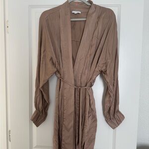 Lunya rose pink 100% silk robe w belt- Women Intimates & Sleepwear